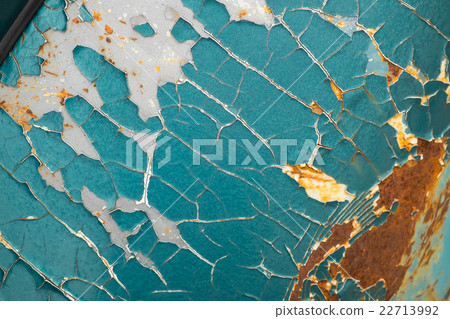 Closeup of cracked and peeling paint old car 22713992
