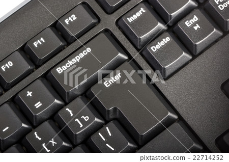 Black computer keyboard with key enter 22714252