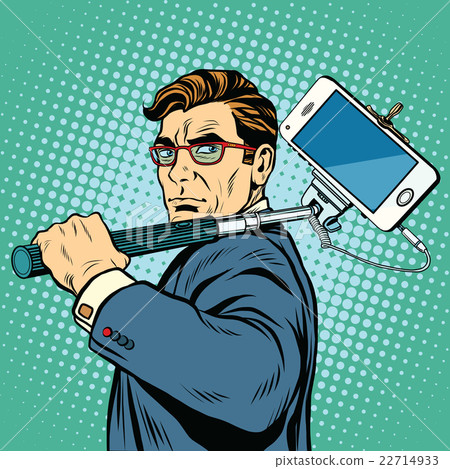 Selfie man blogger smartphone Selfie man blogger smartphone 22714933