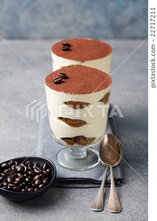 Tiramisu, traditional Italian dessert in glass Tiramisu, traditional Italian dessert in glass 22717211
