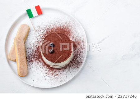 Tiramisu, traditional Italian dessert Italian flag 22717246