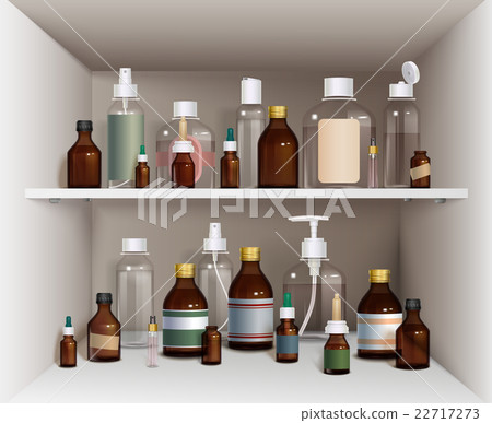Medical Bottles On Shelves Set Medical Bottles On Shelves Set 22717273