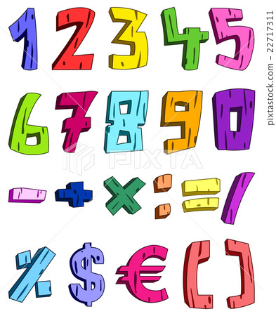 3d cartoon numbers - Stock Illustration [22717311] - PIXTA