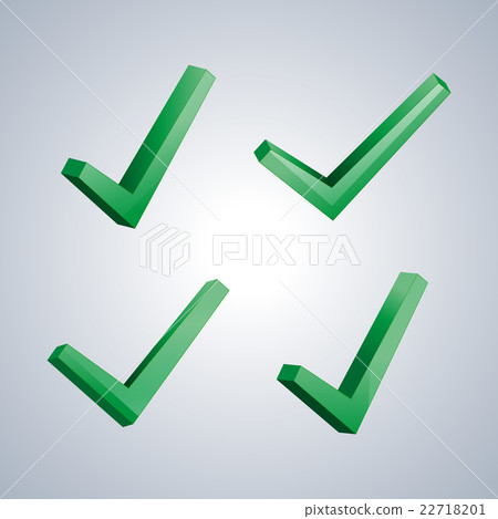 Set of check marks, vector illustration. 22718201