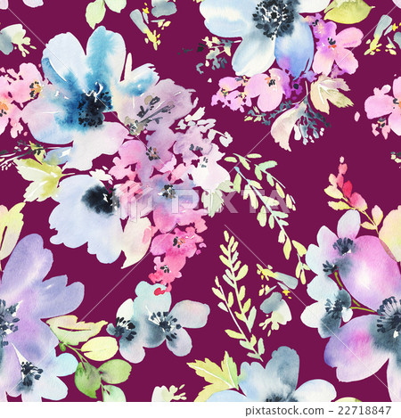 Seamless pattern with flowers watercolor Seamless pattern with flowers watercolor 22718847