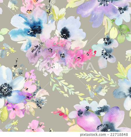 Seamless pattern with flowers watercolor Seamless pattern with flowers watercolor 22718848