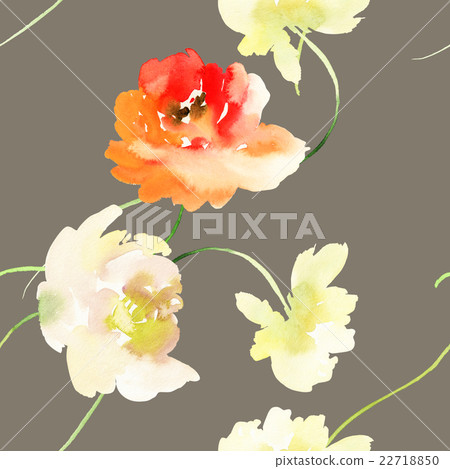 Seamless pattern with flowers watercolor Seamless pattern with flowers watercolor 22718850