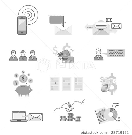 Set Icon Financial Saving and Notification 22719151