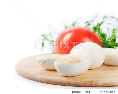 Boiled hen eggs and tomato Boiled hen eggs and tomato 22720467