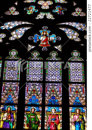 Stained glass of St. Vitus Cathedral, Historic Center of Prague, Czech Republic 22721477