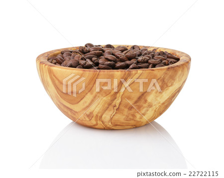 roasted coffee beans in olive wood bowl roasted coffee beans in olive wood bowl 22722115