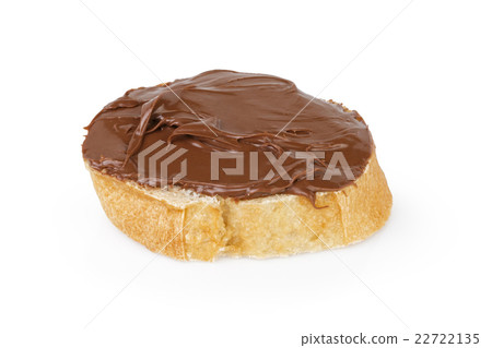 slice of baguette with chocolate cream slice of baguette with chocolate cream 22722135