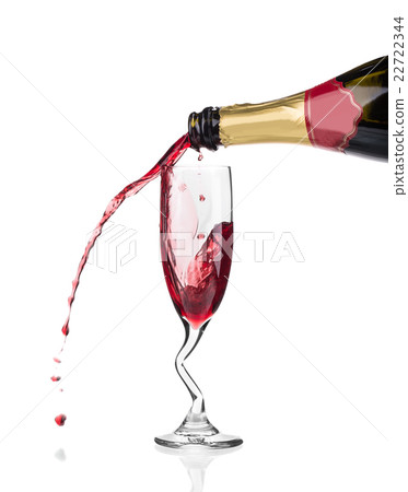 Pouring champagne in glass. Spill. Pouring champagne in glass. Spill. 22722344