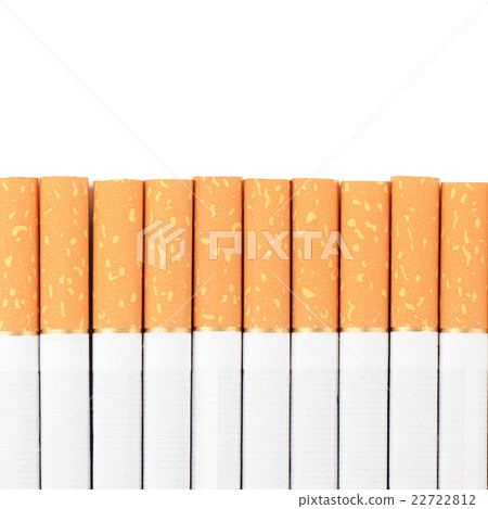row of cigarettes on white background row of cigarettes on white background 22722812