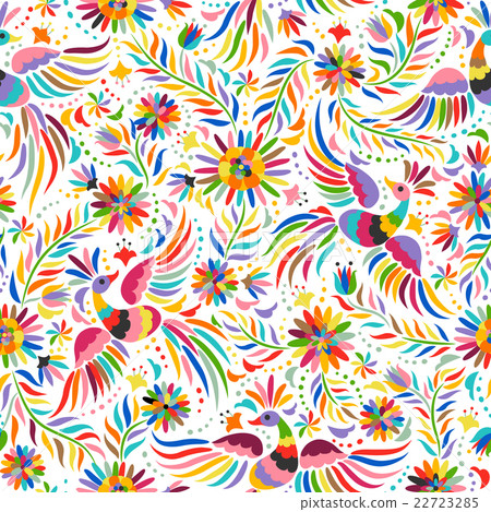 vector Mexican embroidery seamless pattern 22723285