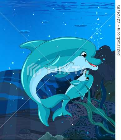 Swimming Dolphins 22724295