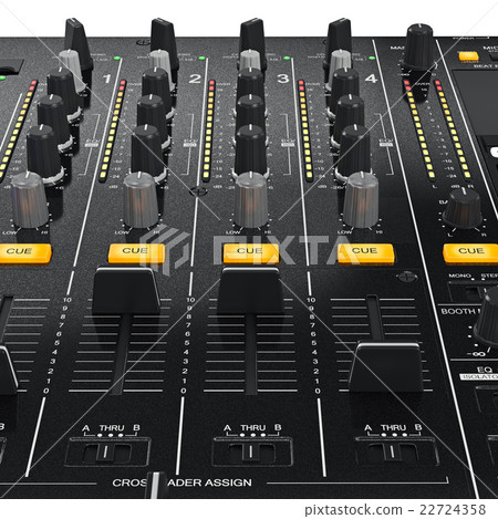 Control panel dj mixer equipment, close view  22724358