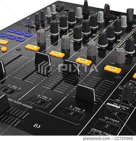 DJ mixer control panel, close view  22724360