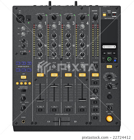 Digital dj mixer, top view 22724412
