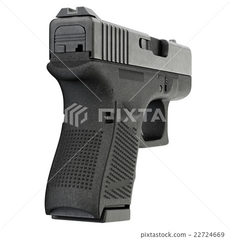 Gun metallic police, military, back view 22724669