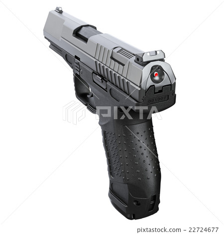 Gun metallic police, military, top view - Stock Illustration [22724677 ...