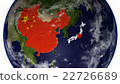 3DCG Earth China and Japan Up 22726689