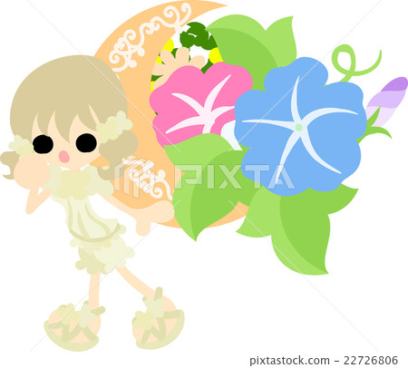 Cute girl and object of morning glory Cute girl and object of morning glory 22726806