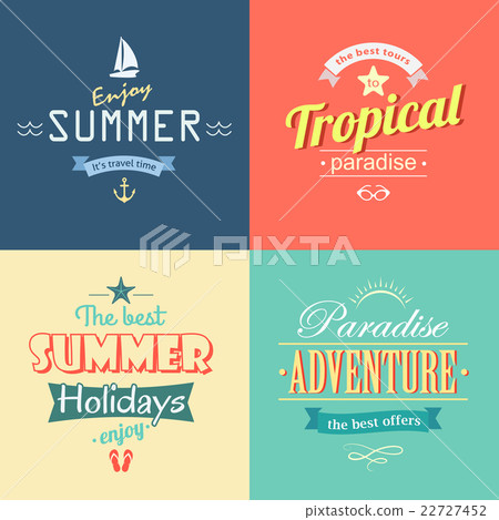 Beach colorful labels set eps8 22727452