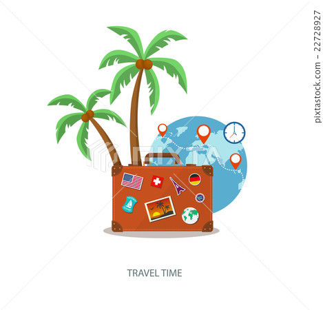 Travel suitcase with palmtrees Travel suitcase with palmtrees 22728927