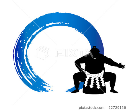 Wrestler's silhouette and brush mark, copy space available Wrestler's silhouette and brush mark, copy space available 22729136