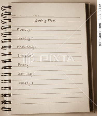 Weekly plan on notebook 22729456