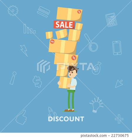 Man with lots of shopping box from the store Man with lots of shopping box from the store 22730675