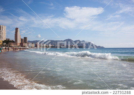 People relaxing on the beach of Benidormm 22731288