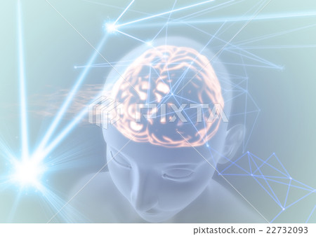 Brain image Blue background 22732093