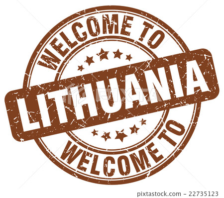 welcome to Lithuania brown round vintage stamp welcome to Lithuania brown round vintage stamp 22735123