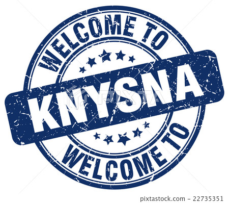 welcome to Knysna blue round vintage stamp 22735351