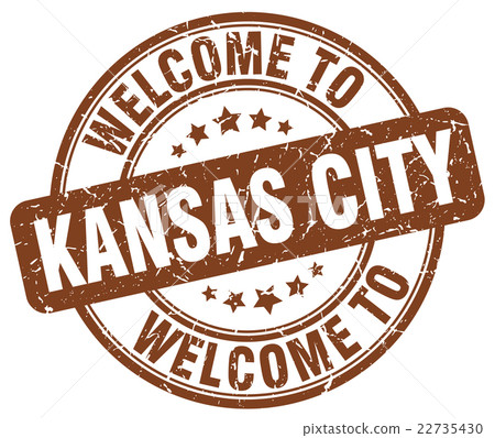 welcome to Kansas City brown round vintage stamp - Stock Illustration ...