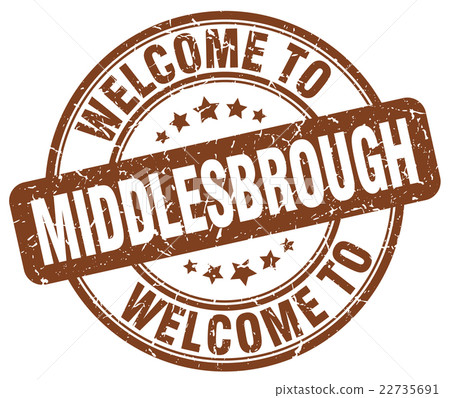 welcome to Middlesbrough brown round vintage stamp welcome to Middlesbrough brown round vintage stamp 22735691