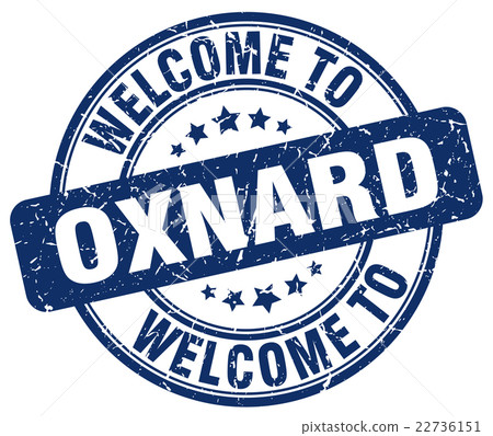 welcome to Oxnard blue round vintage stamp 22736151
