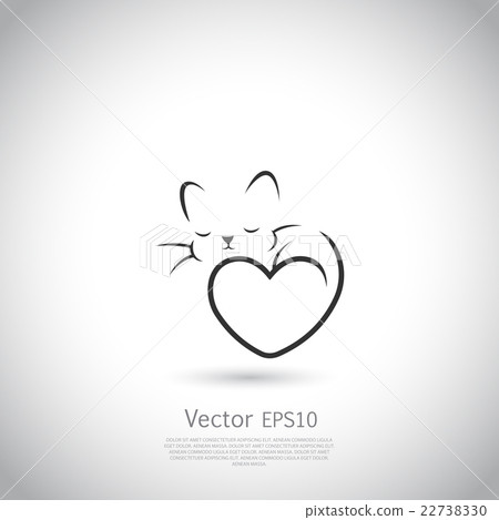 Stylized silhouette of cat. Abstract logo. 22738330