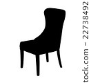 Silhouette of classic carved chair 22738492