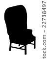 Silhouette of classic carved chair 22738497