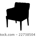 Silhouette of classic carved chair 22738504