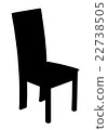 Silhouette of classic carved chair 22738505