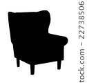 Silhouette of classic carved chair 22738506