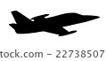 Silhouette of fighter plane isloated 22738507