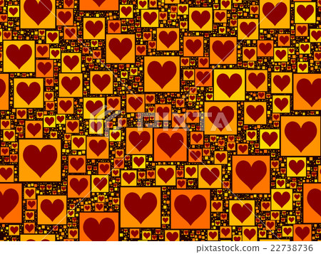 Red heart on yellow squares seamless background Red heart on yellow squares seamless background 22738736