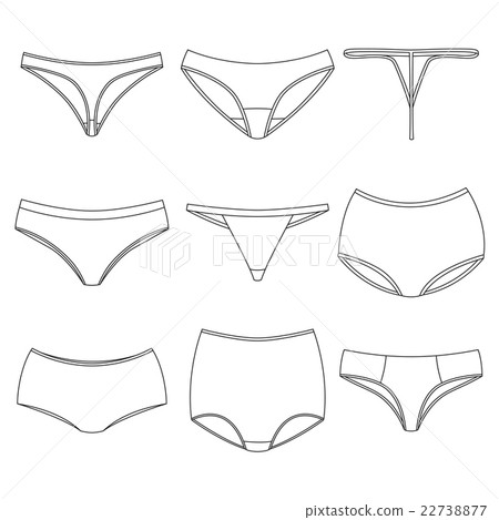 Types of womens panties on white background. 22738877