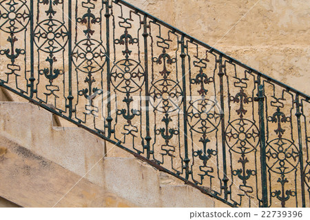 Detail of a stairs and handrail, Malta Detail of a stairs and handrail, Malta 22739396