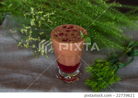 raspberry smoothie with basil 22739621